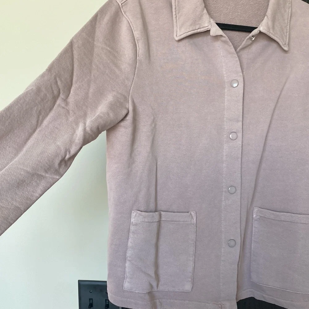 Light lavender/grayish Knit Jacket from Lacausa. Size Small. New with tags. - Picture 3 of 5